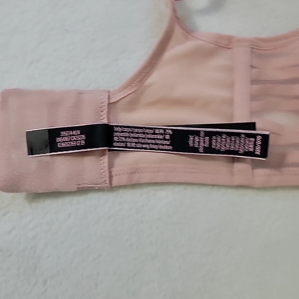 Victoria's Secret Pink Semi Sheer Underwire Unlined Plunge Bra, 32D - Picture 8 of 9